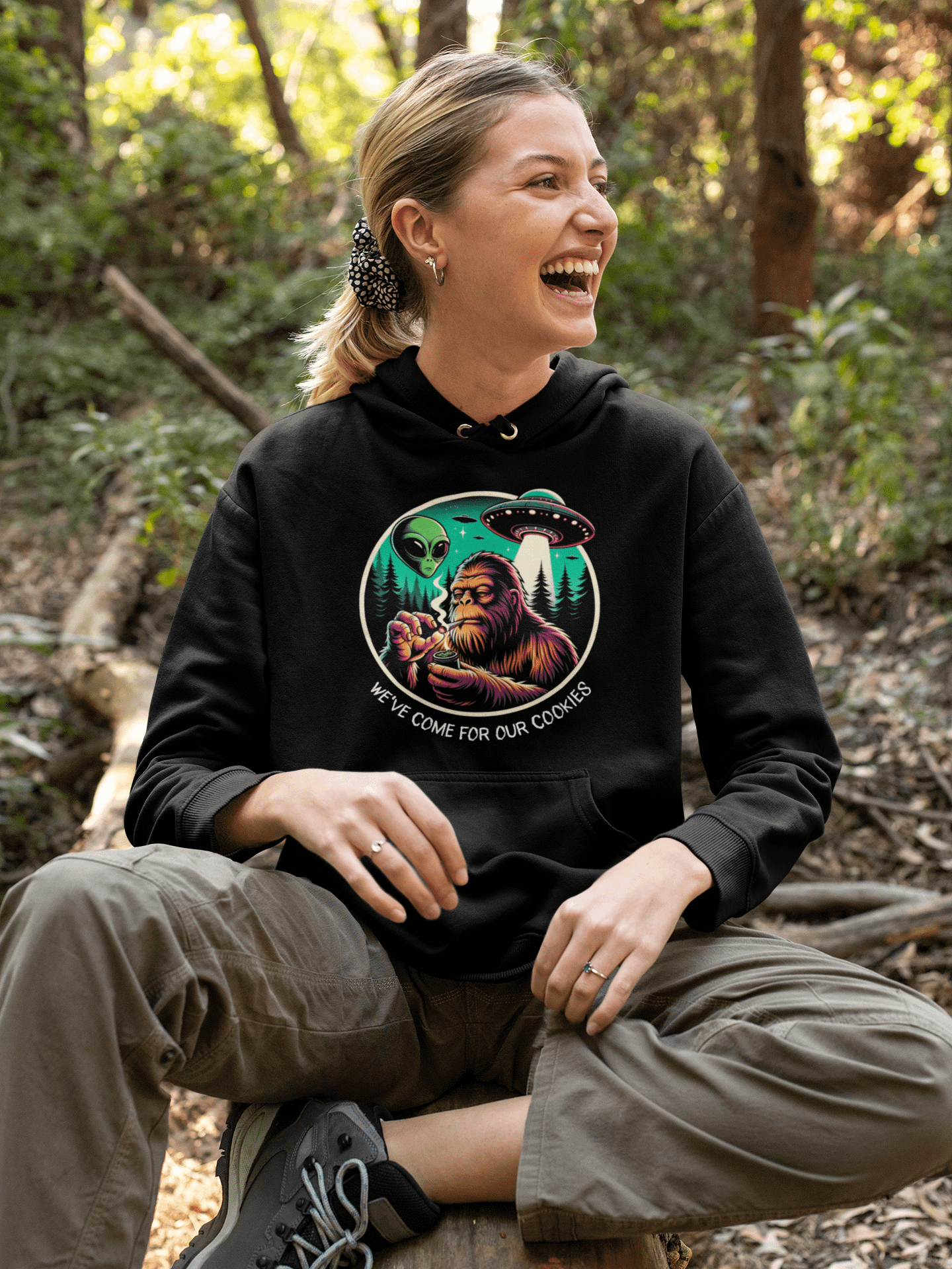 We've Come For Our Cookies - Bigfoot & Alien - Premium Unisex Hoodie product image (1)