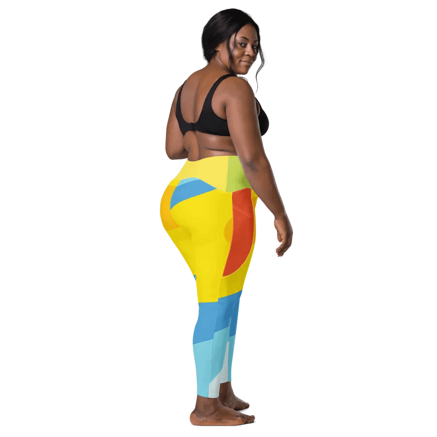 All-Over Yellow/Orange/Aqua Geometric Leggings product image (7)