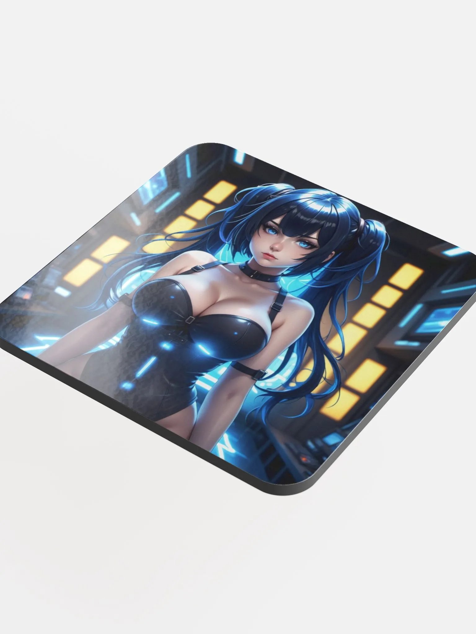 Futuristic Blue-haired Anime Coaster product image (4)