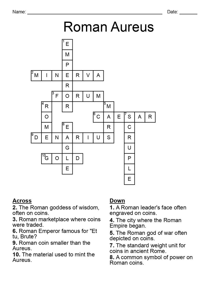 Old Gold Coin Crossword Puzzle - Roman Aureus product image (3)