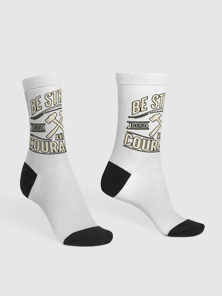 Be Strong and Courageous Crew Socks product image (1)