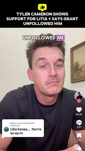 TC says Grant unfollowed him after he showed support to Litia 👀🌹

#bachelornationnews #bachelortea