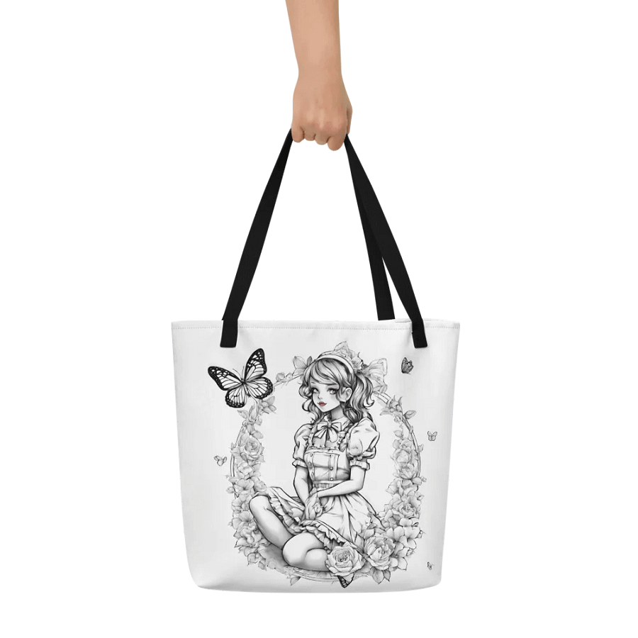 Monochrome Maid Floral Tote Bag product image (9)