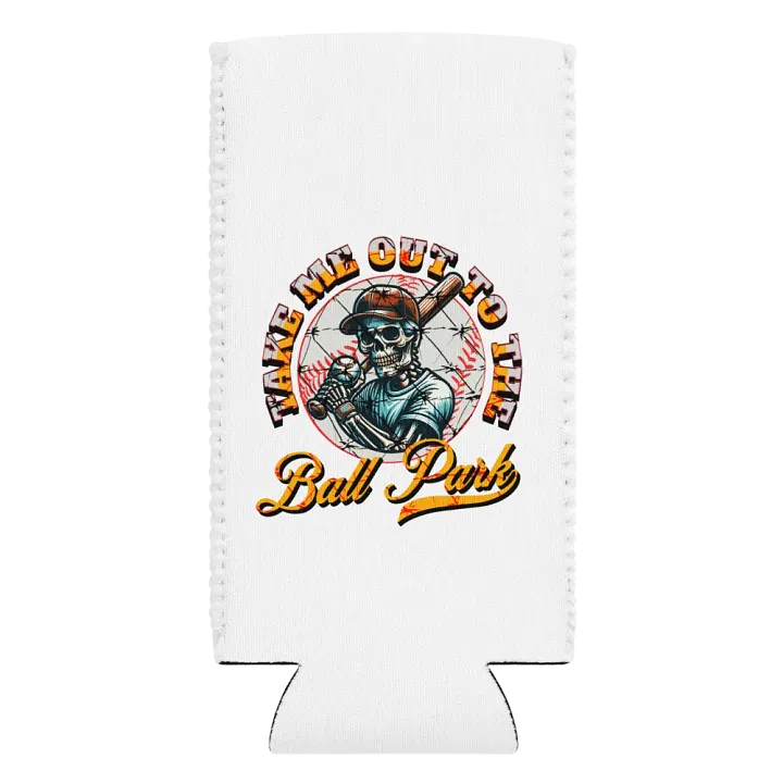Take Me Out To The Ball Park Baseball Skeleton Slugger Can Cooler product image (2)