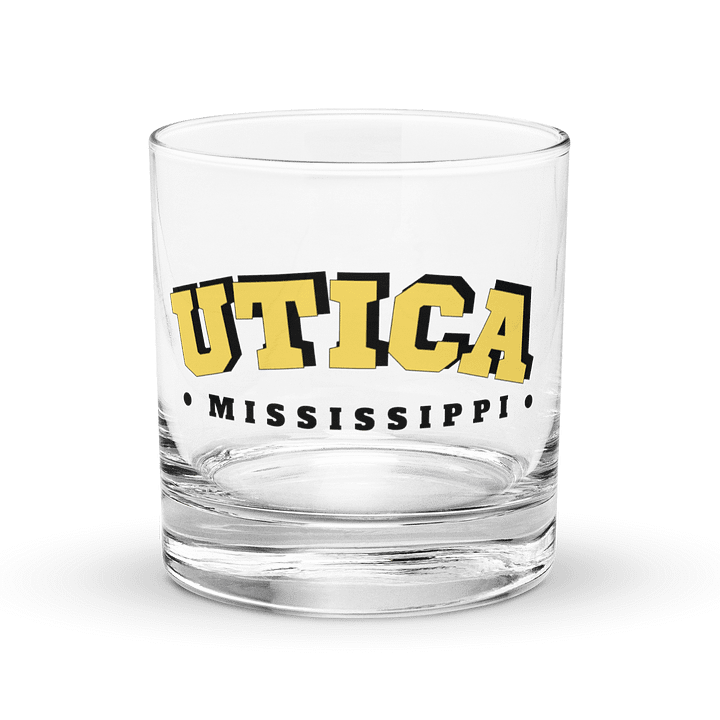 Curved Yellow UTICA Rocks Glass product image (1)