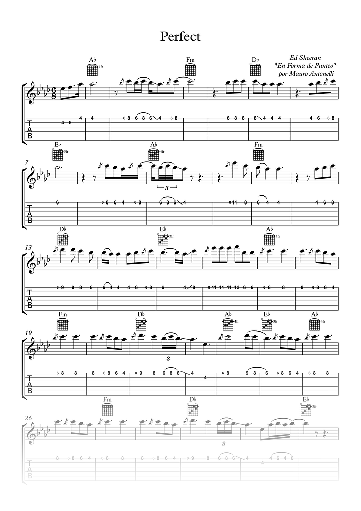 Perfect - Partitura + Tabs + Acordes + Pista product image (1)