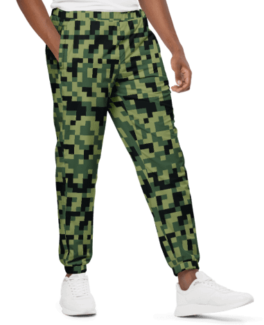 Military Green Camouflage Pixels Camo Pattern Unisex Track Pants product image (2)
