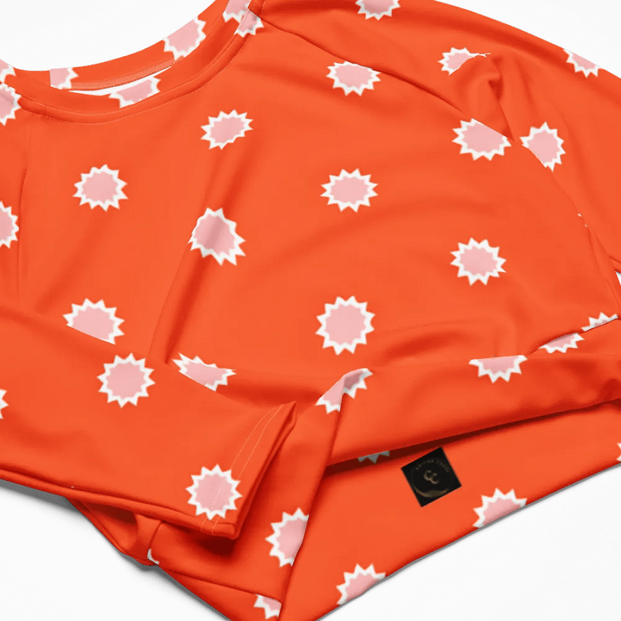 Bold Orange Crop Top with White Star Pattern product image (8)