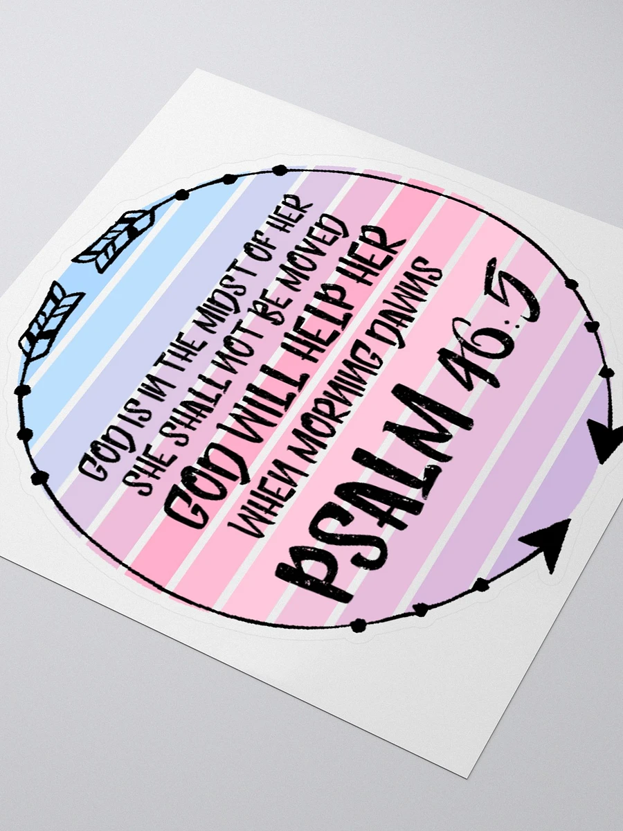 Pink Psalm 46:5 Circle Sticker product image (3)