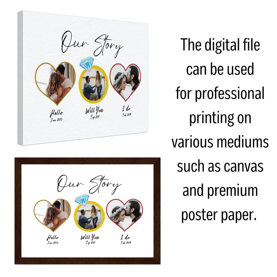 Our Story, Hello will you i do, anniversary wedding gift idea, Canva Template product image (5)