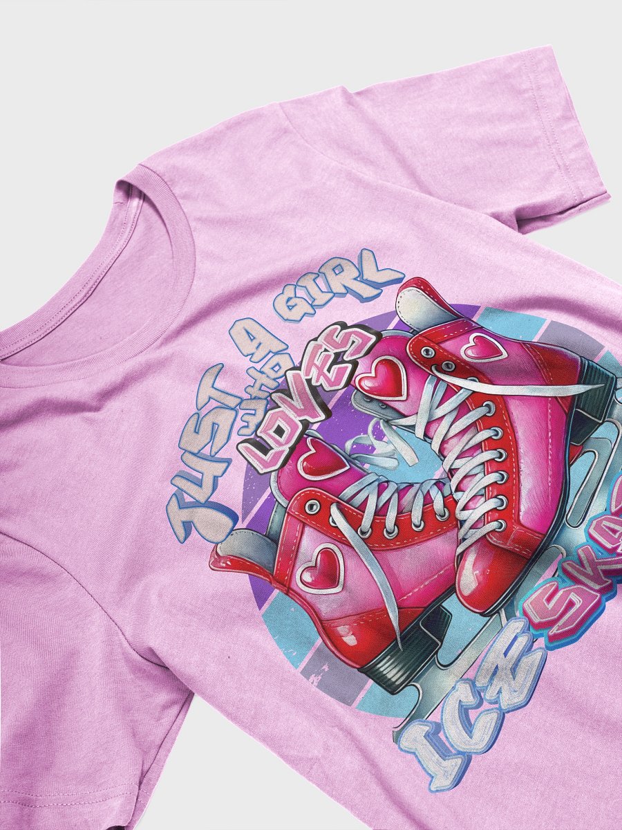 Just a Girl Who Loves Ice Skating Pink Skates T-Shirt for Skaters product image (4)