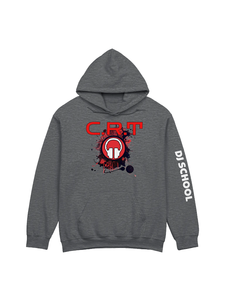 Front | Back | Arm Print CRT Paint Splatter Headphones Gildan® Classic Hoodie product image (1)