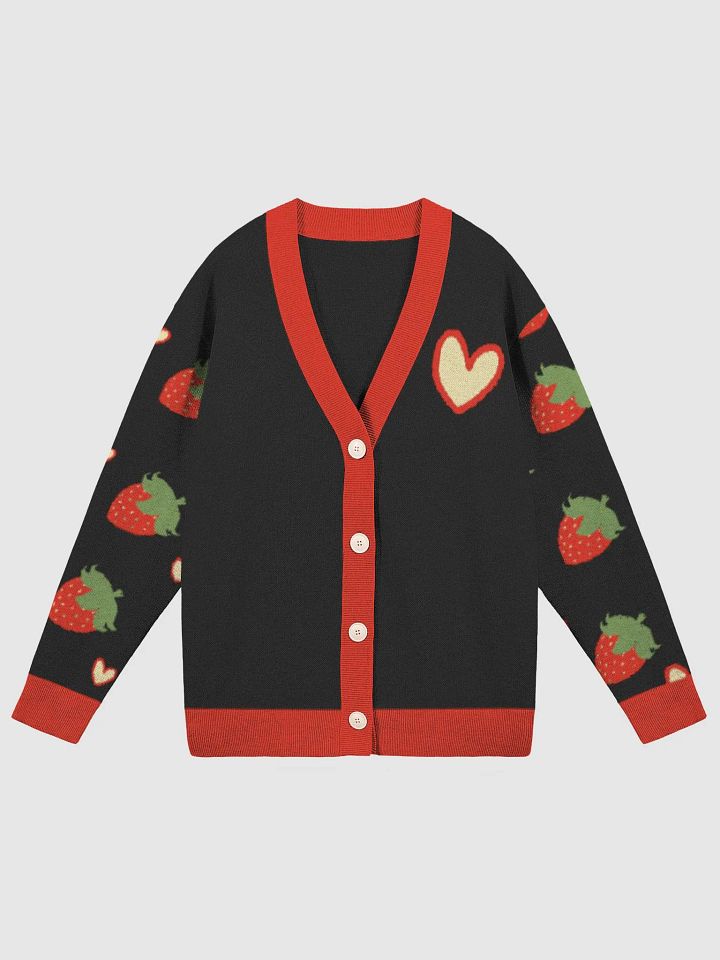 Dark mode of The Cozy strawberry cardigan product image (1)