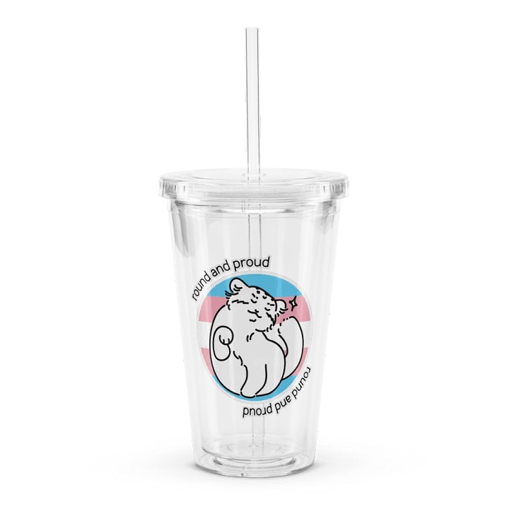 Round and Proud Manul Transgender Version - Transparent Cup & Straw product image (1)