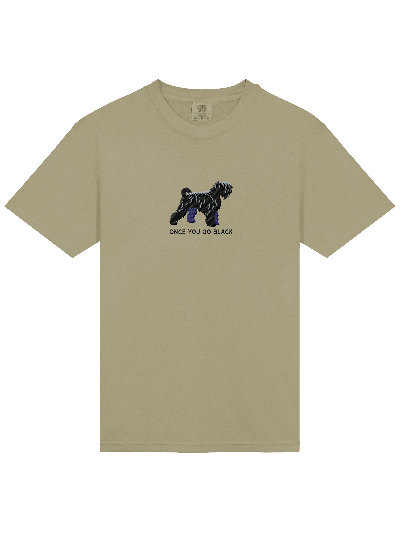 Once You Go Black T-Shirt(Embroidered) of a Black Russian Terrier product image (13)
