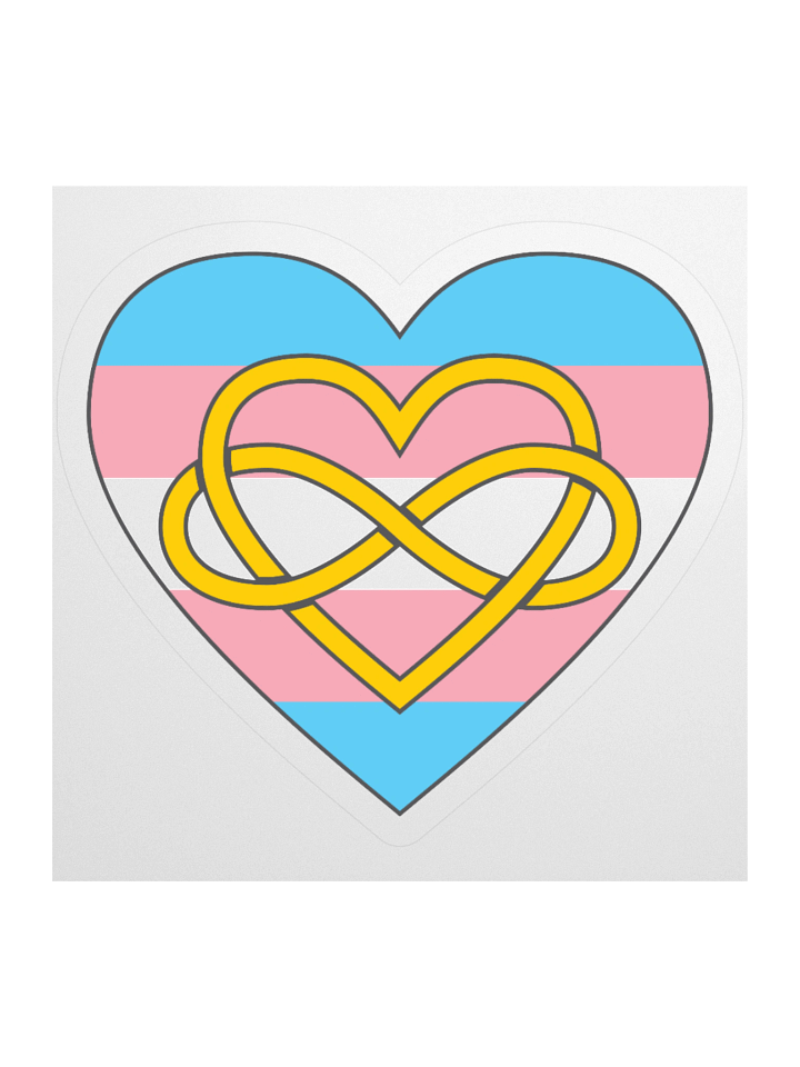 Trans Pride Flag Polyamory Infinity Heart Sticker product image (1)