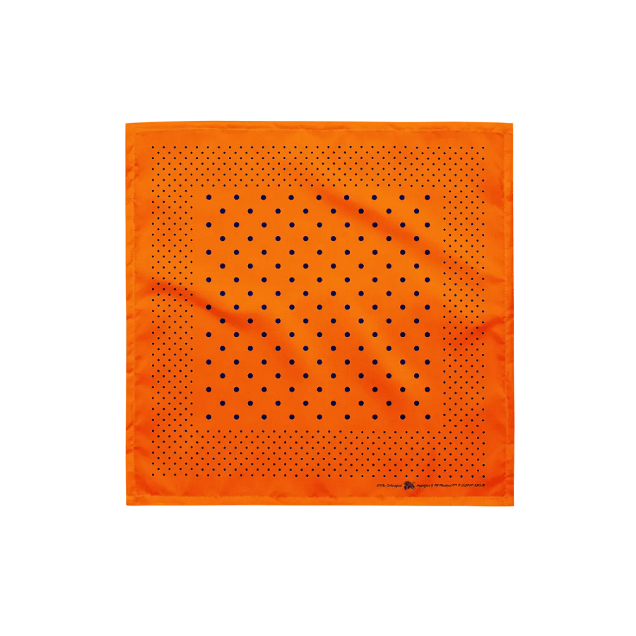 Hunters Orange & Navy Polka Dot Bandana product image (1)