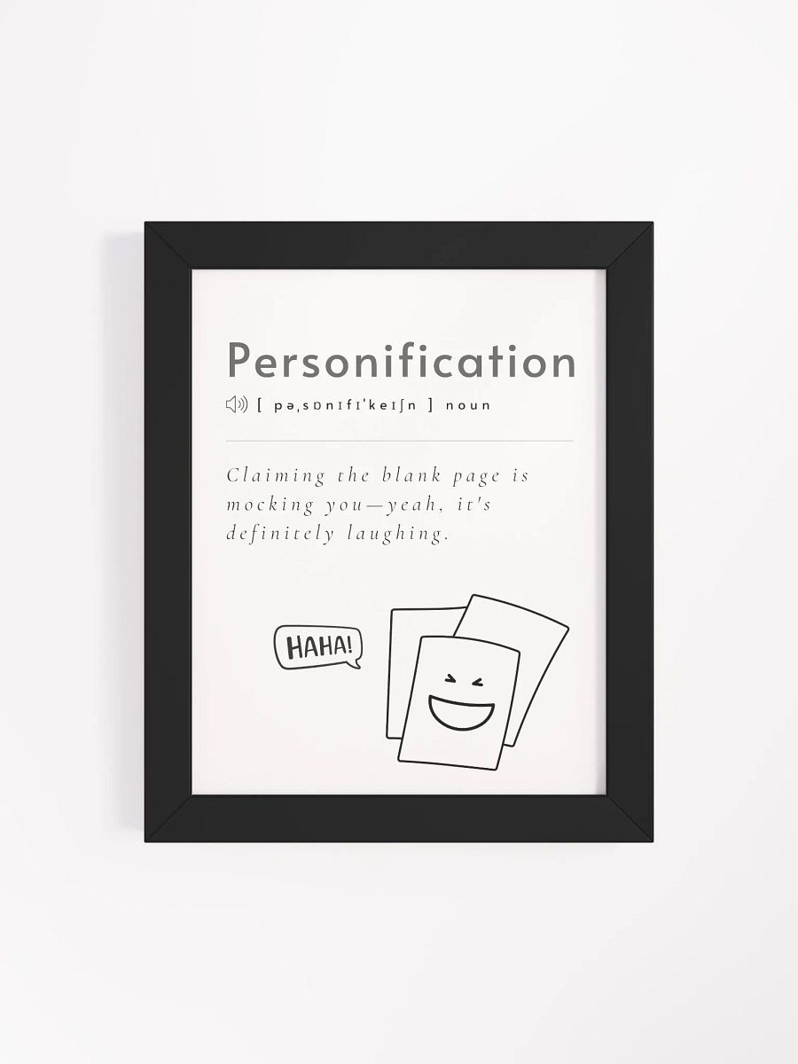 Personification Funny Definition Framed Matte Poster product image (1)