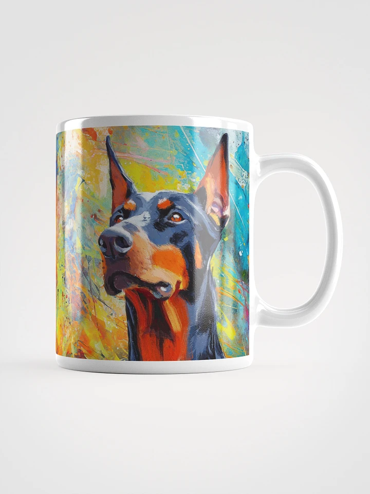 Doberman Oil Painting on Colorful Abstract Background Mousepad product image (1)