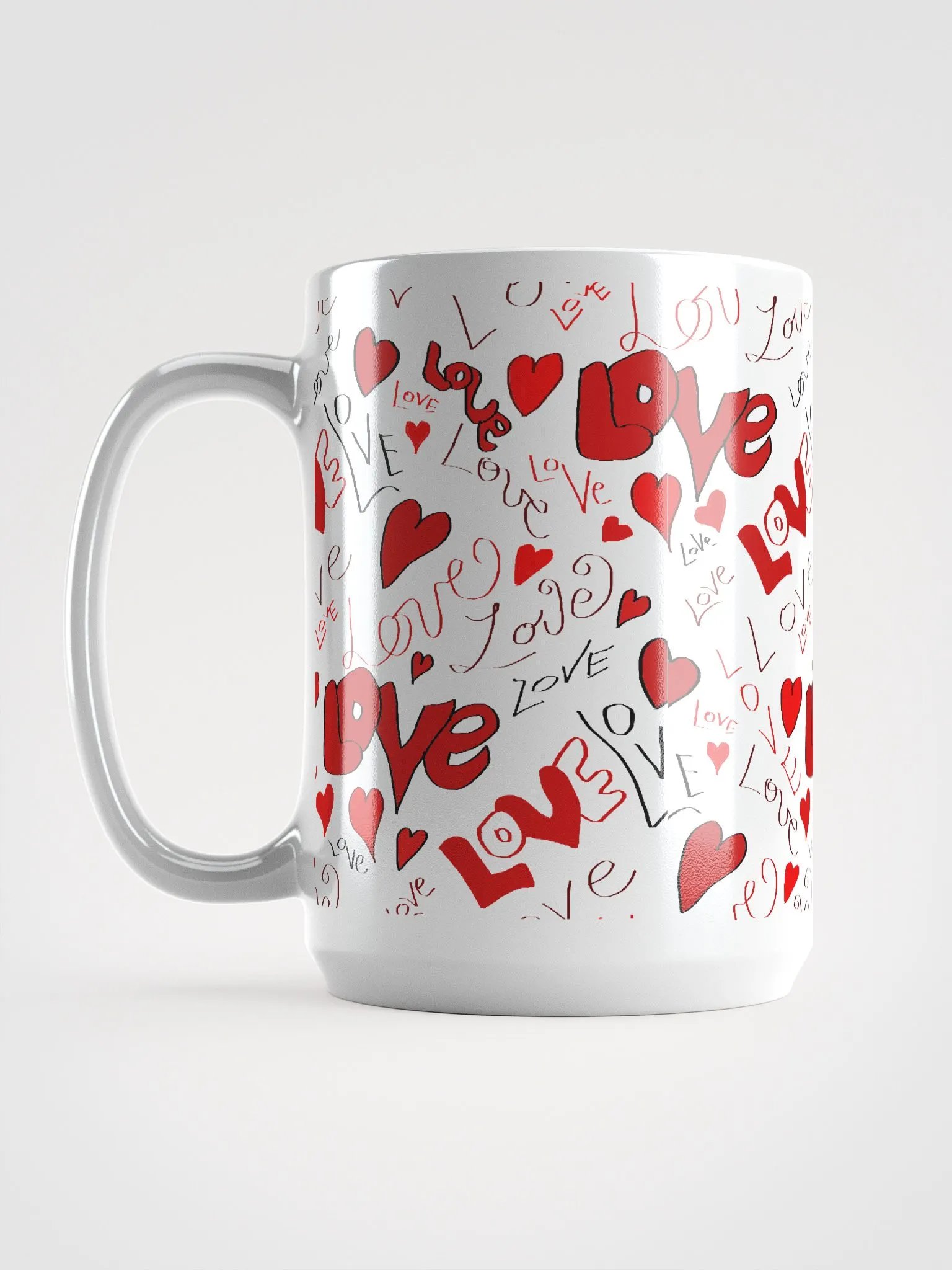 Love and Hearts White Coffee Mug product image (6)