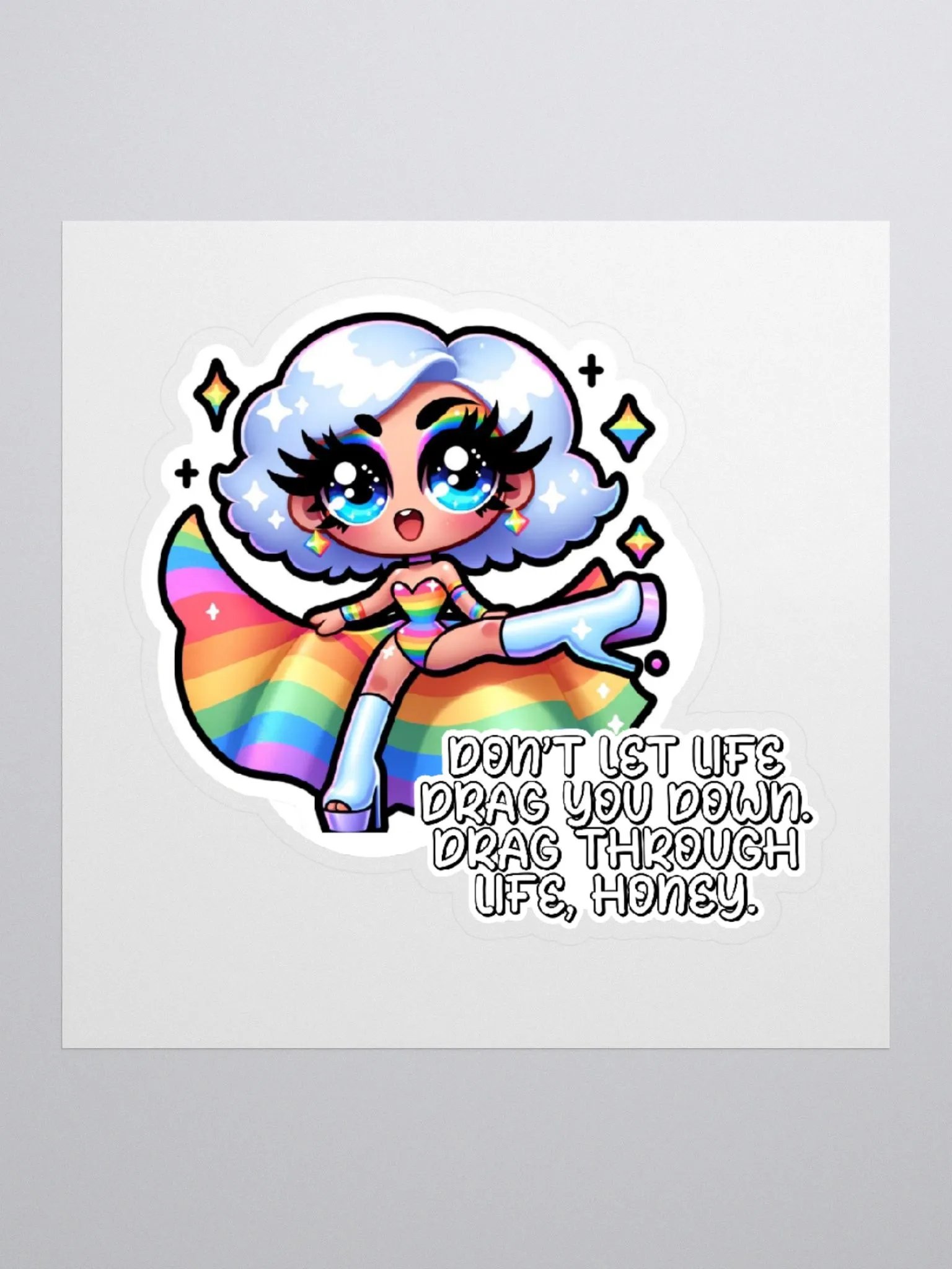 Drag Queen Sticker Moto Sticker-My Fabulous Self Sticker-LGBTQIA+ Sticker-Rainbow Sticker product image (2)