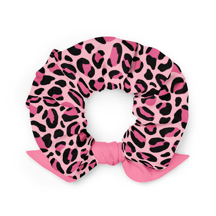 Pink Wildcat Eco Scrunchie with Bow | Sustainable Hair Accessory product image (2)