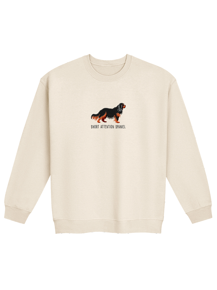 Short Attention Spaniel Sweatshirt (Embroidered) of a Cavalier King Charles Spaniel(Black & Tan) product image (21)