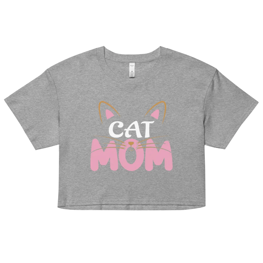 Whiskered Cat Mom Crop Top product image (7)