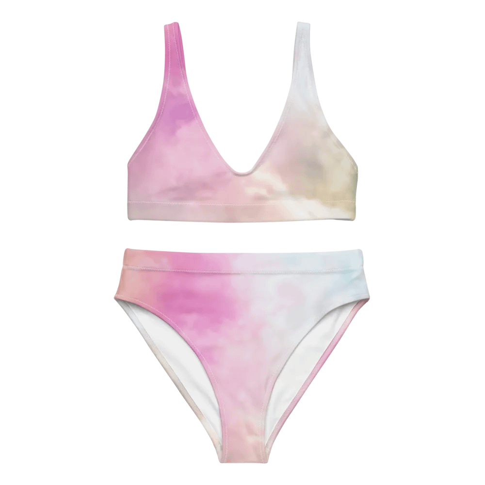 Blur cloud rainbow Design High Waisted Bikini - V4 product image (3)