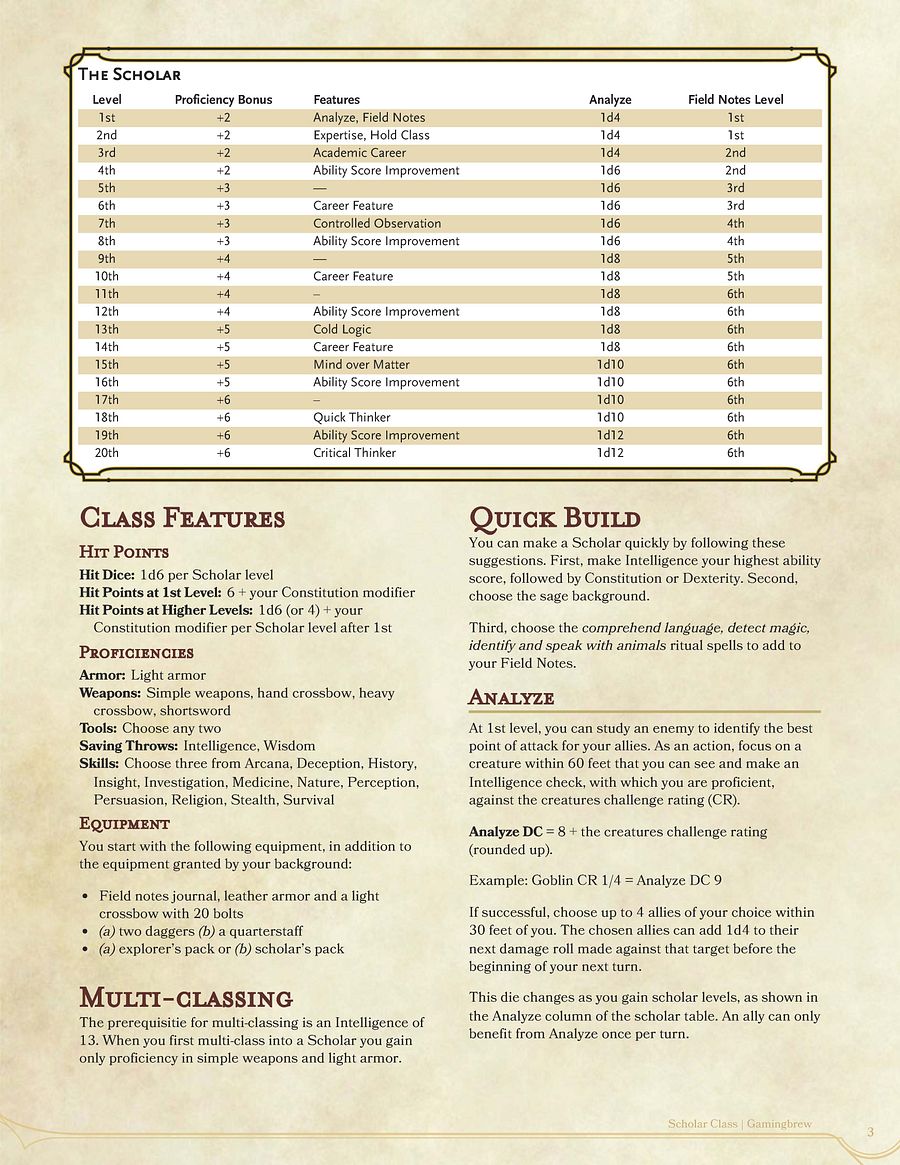 Scholar 5E Class (PDF) product image (4)