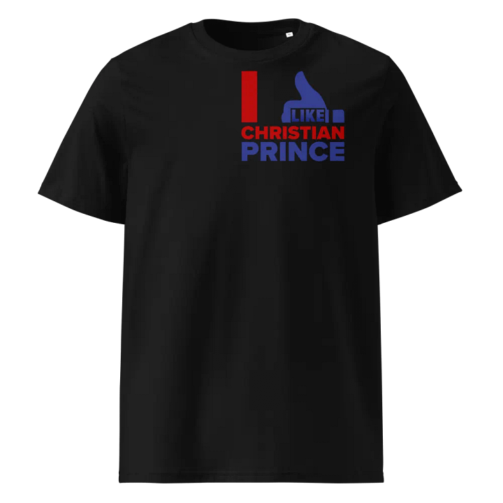 I Like Christian Prince, Red And Blue On Black T-Shirt product image (1)