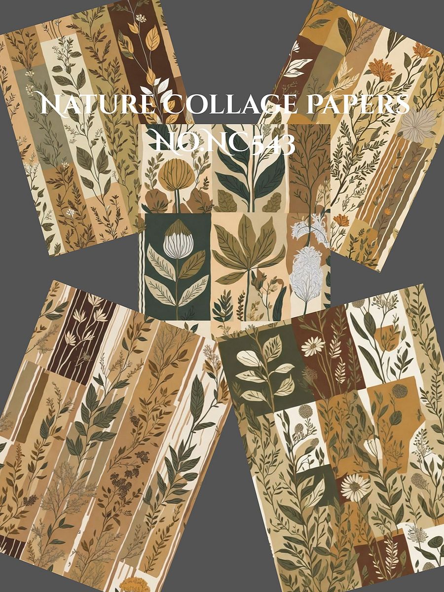 Set of 5 Nature Collage Papers: No.NC543 product image (1)
