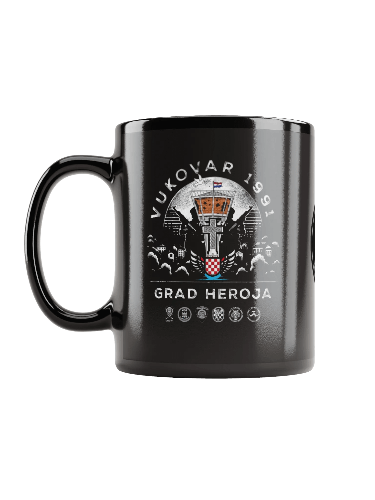 VUKOVAR 1991 HOS Emblem Black Glossy Mug product image (11)