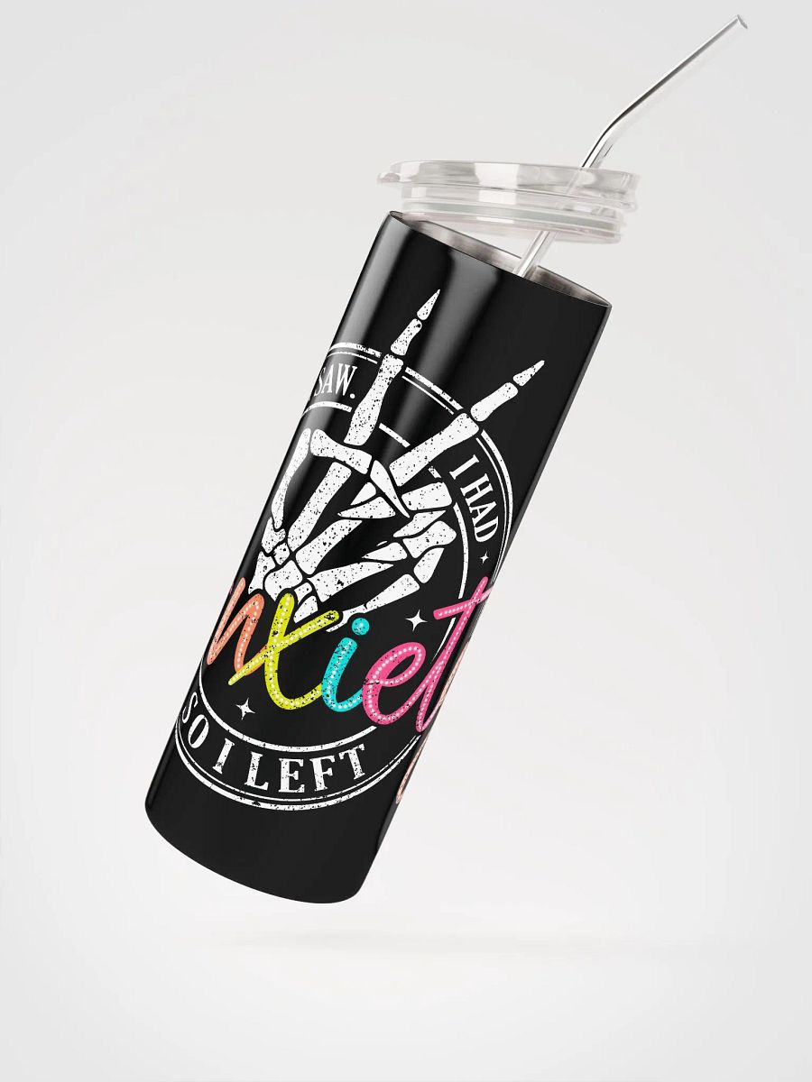 Vibrant 'Anxiety' Stainless Steel Tumbler with Reusable Straw product image (2)