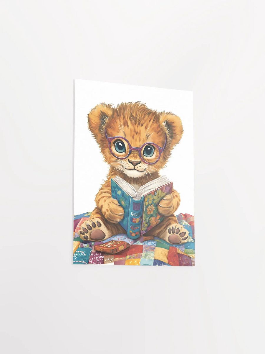 Whimsical Baby Lion Reading Poster product image (24)
