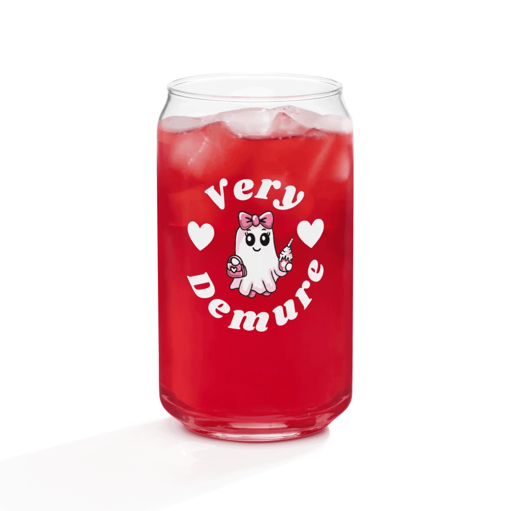 Very Demure Cute Ghost Design 16oz Can-Shaped Drinking Glass product image (2)