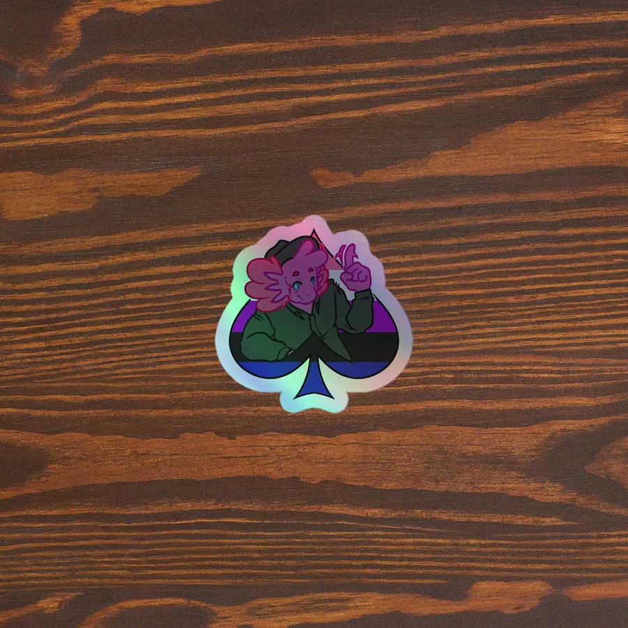Genderfluid in Spades | Kiss-Cut Holo Sticker product image (3)