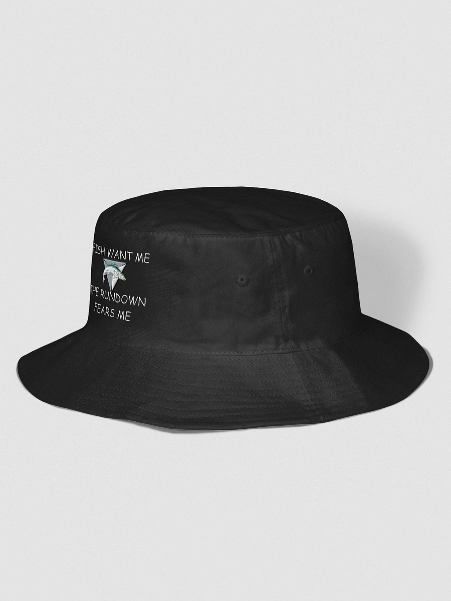 'Fish Want Me, The Rundown Fears Me' Embroidered Bucket Hat product image (2)