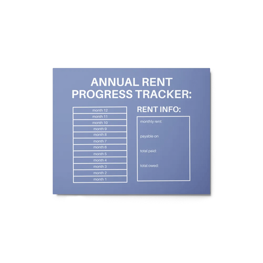 ANNUAL RENT TRACKER (white design 2) product image (1)