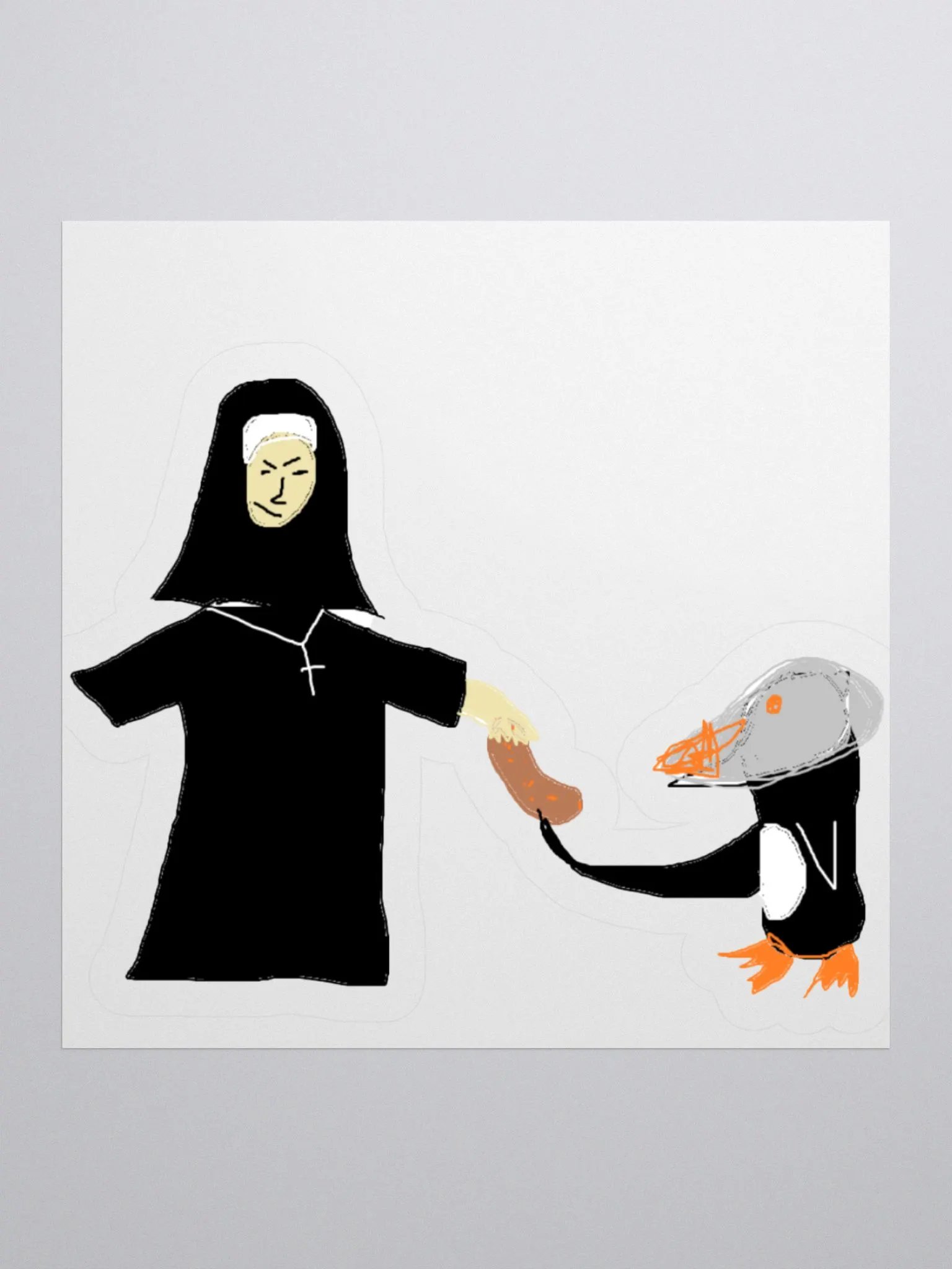 Nun and Penguin Sticker product image (1)