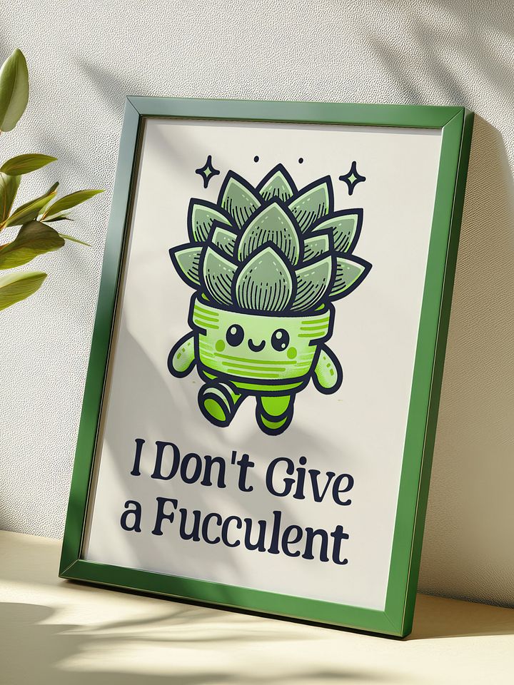 I Don't Give a Fucculent Funny Punny Retro Succulent Poster product image (2)