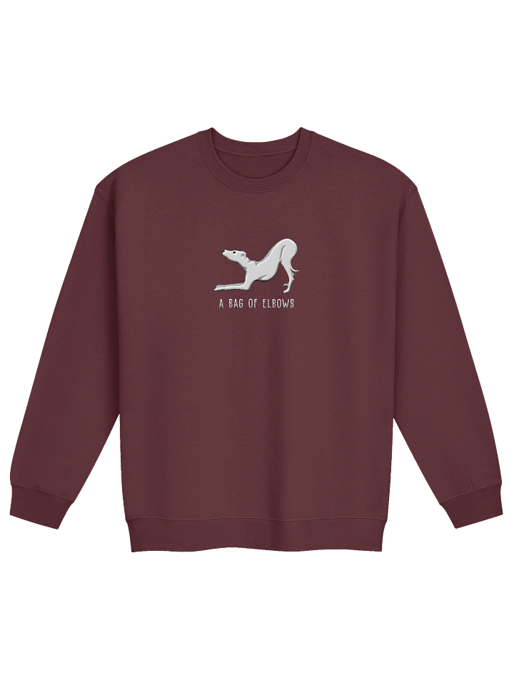 A Bag of Elbows Sweatshirt (Embroidered) of an Italian Greyhound(White) product image (5)