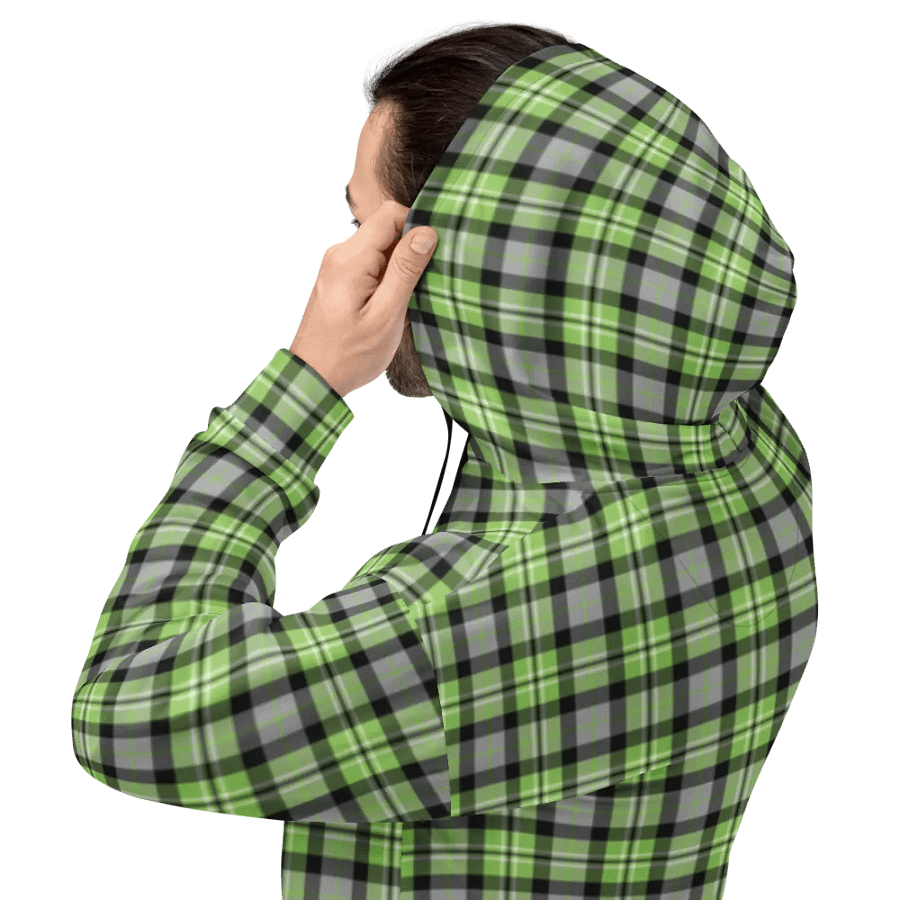 Light Green and Gray Plaid Hoodie product image (8)