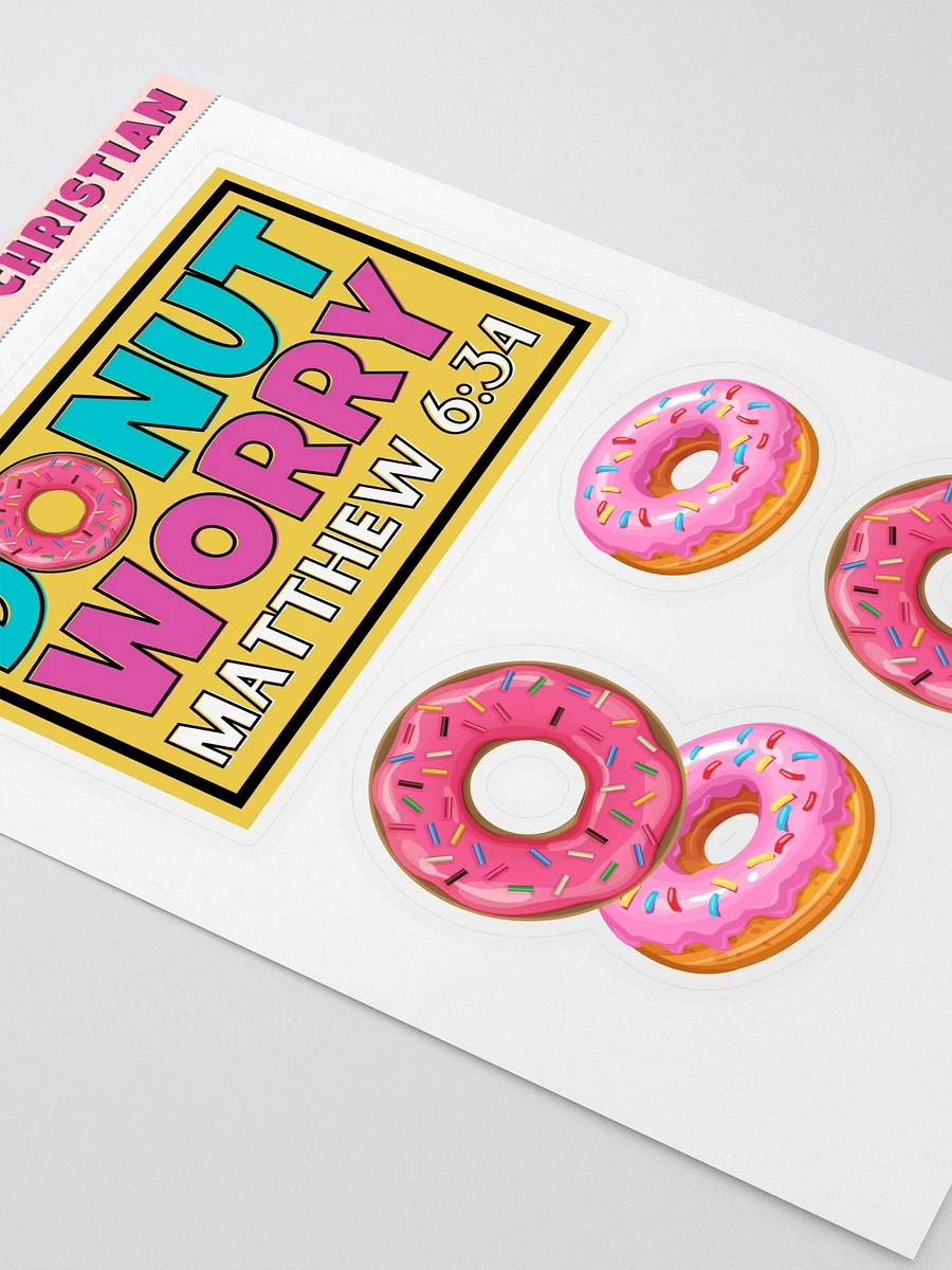 Donut Worry Mathew 6:34 Pun Sticker Sheet product image (2)