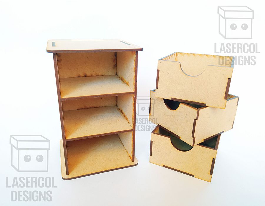 3 Drawers Desk Organizer - Laser Cut Files product image (3)