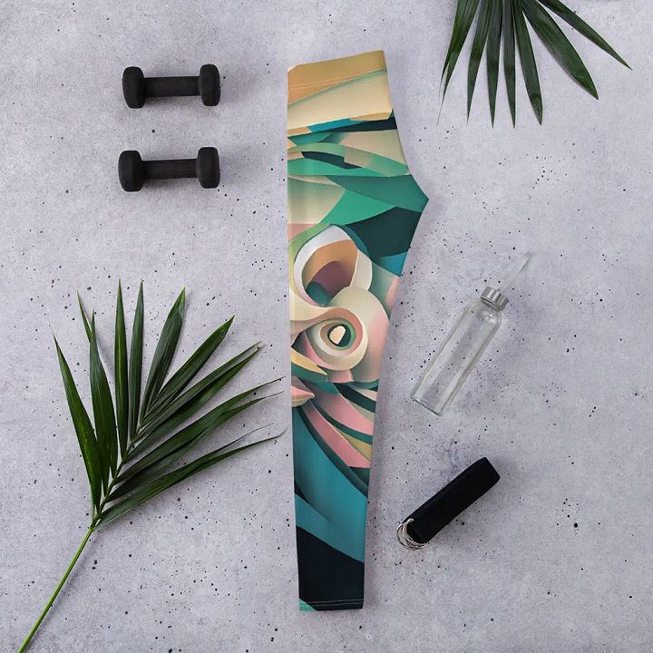 Abstract Lithographic Pattern Design leggings - V6 product image (2)