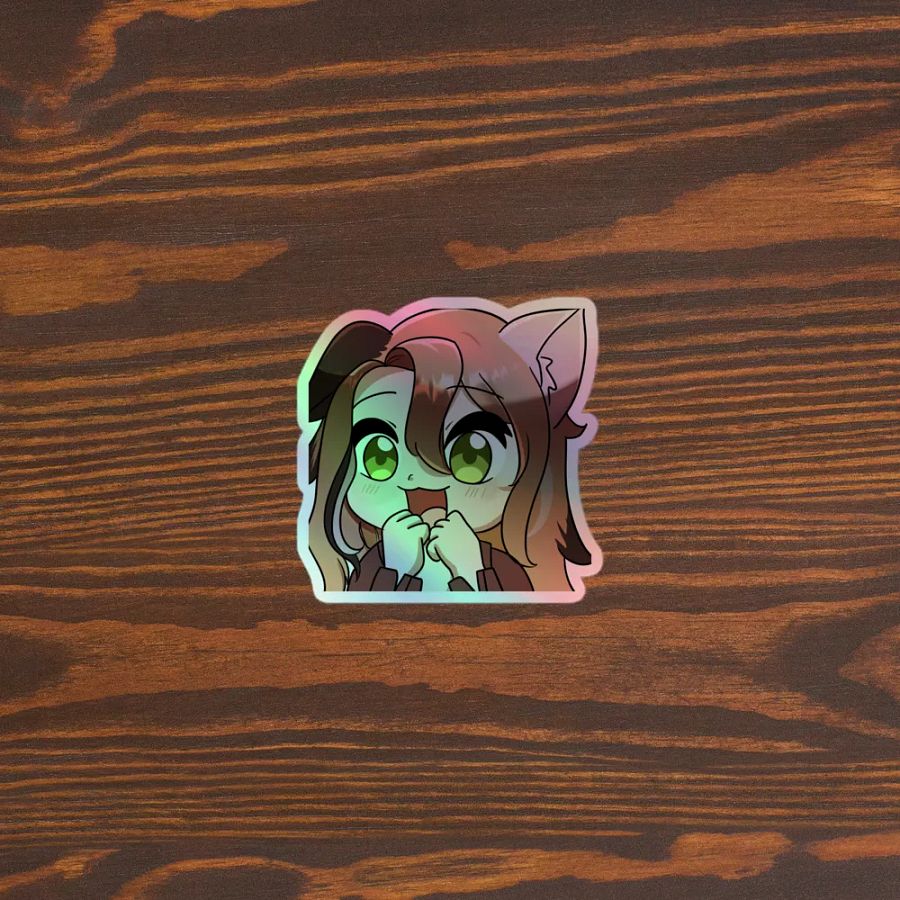 happy emote holographic sticker product image (5)