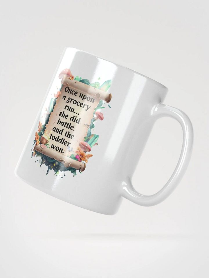 Funny Mom Mug – ‘Once Upon A Grocery Run’ Coffee Cup for Tired Moms - White product image (4)