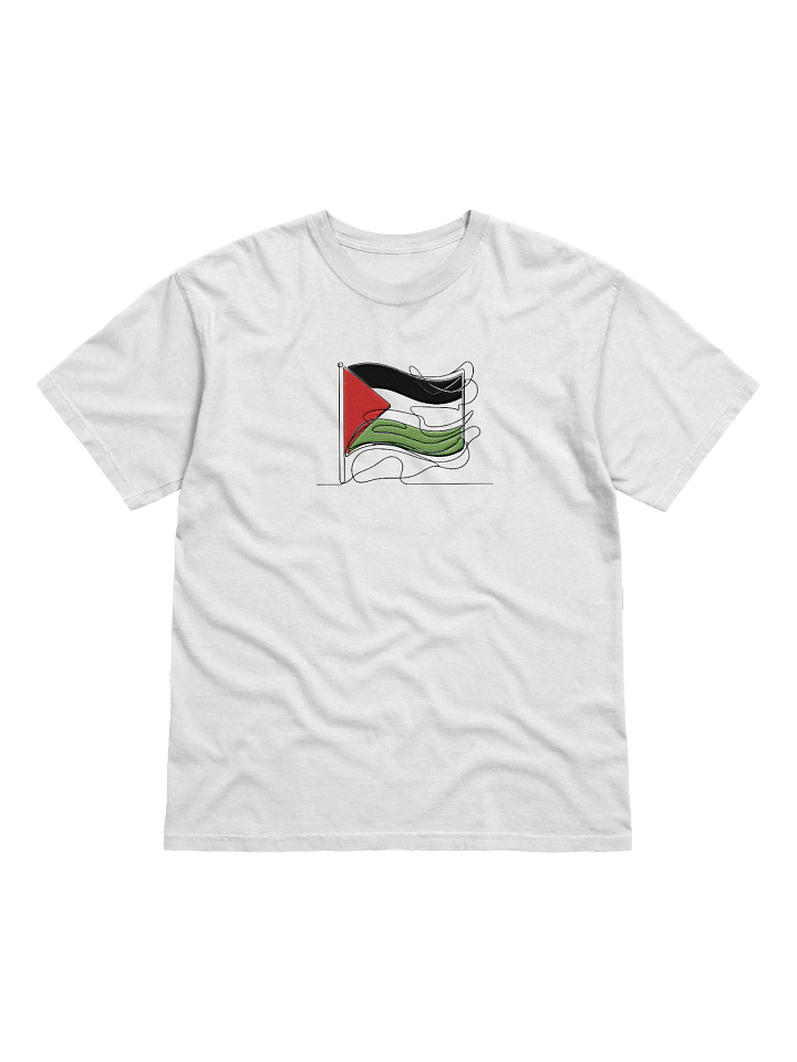 Palestine Embroidered Line Art Flag Premium T-Shirt product image (1)