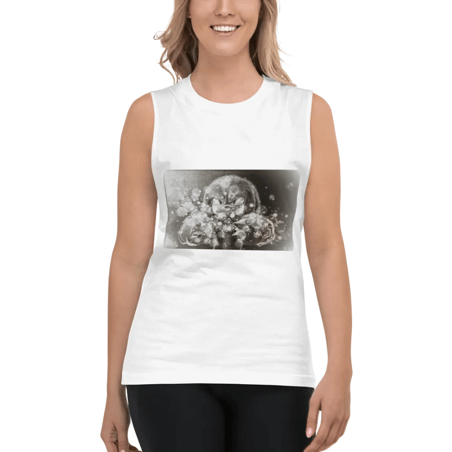 Nashīnasu - Knuckles The Echidna White Muscle Tank product image (4)